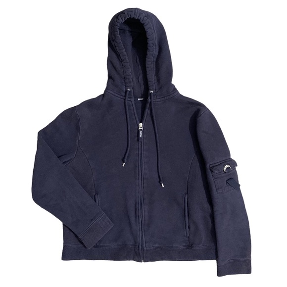 Pacer Vintage Matching Sweat Suit Navy Zip Up Hooded Sweatshirt Sweatpant Medium - Picture 3 of 9